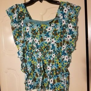 Candie's  cinched waist winged shirt